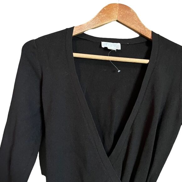 Loft black knit wrap top. Size extra small - Picture 6 of 10